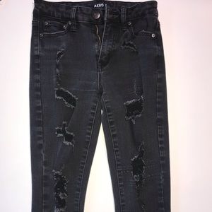 Aeropostale Black Distressed Jeans